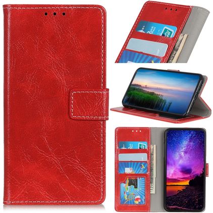 Mobigear Basic Samsung Galaxy A20e Hülle Klapphülle Geldbörse - Rot