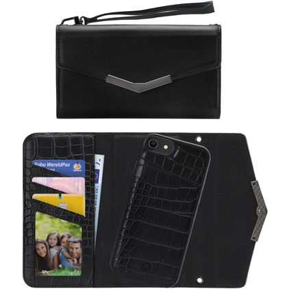 Mobilize Elegant Magnet iPhone SE (2020) Hülle Abnehmbare 2in1 Clutch - Black Croco
