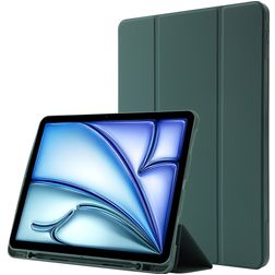 Mobigear Tri-Fold Gel iPad Air 11 Zoll (2025) Hülle TPU,Kunstleder Klapphülle + Stifthalter - Grün
