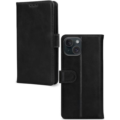 Mobilize Premium Gelly Wallet iPhone 15 Hülle Klapphülle Geldbörse - Schwarz