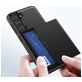 Mobigear Card Samsung Galaxy S21 Ultra Hülle Hardcase Backcover Stoßfest mit Kartenhalter - Silber