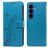 Mobigear Flowers Samsung Galaxy S26 Plus Hülle Klapphülle Geldbörse - Blau