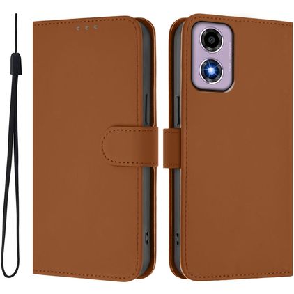 Mobigear Urban Wallet Motorola Moto E14 Hülle Klapphülle Geldbörse - Braun