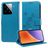 Mobigear Flowers Xiaomi 15 Hülle Klapphülle Geldbörse - Blau