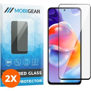 Mobigear Premium Xiaomi Redmi Note 11 Pro Plus 5G Panzerglas Gehärtetes Glas Displayschutz - Hüllenfreundlich - Schwarz (2er Pack)