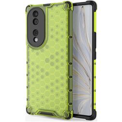 Mobigear Honeycomb HONOR 70 Hülle Hardcase Backcover Stoßfest - Grün