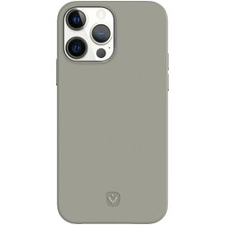 Valenta Snap Luxe iPhone 13 Pro Max Hülle Echtes Leder Backcover - Grau