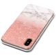 Mobigear Marble iPhone XS Hülle Flexibles TPU Backcover - Weiß / Pink