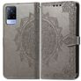 Mobigear Mandala Vivo V21 Hülle Klapphülle Geldbörse - Grau