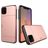 Mobigear Card iPhone 11 Hülle Hardcase Backcover Stoßfest mit Kartenhalter - Roségold