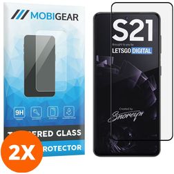 Mobigear Premium Samsung Galaxy S21 Panzerglas Gehärtetes Glas Displayschutz - Hüllenfreundlich - Schwarz (2er Pack)