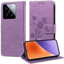 Mobigear Flowers Xiaomi 15 Hülle Klapphülle Geldbörse - Lila