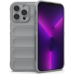 Mobigear Bumpy iPhone 14 Pro Max Hülle Flexibles TPU Backcover - Grau