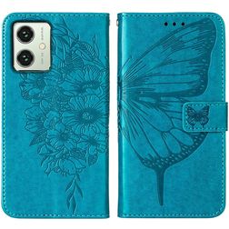 Mobigear Butterfly Motorola Moto G54 Hülle Klapphülle Geldbörse - Blau