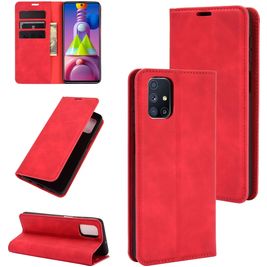Mobigear Retro Slim Samsung Galaxy M51 Hülle Klapphülle Geldbörse - Rot