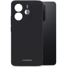 Mobilize Rubber Gelly Xiaomi Redmi Note 14 Hülle Flexibles TPU Backcover - Schwarz