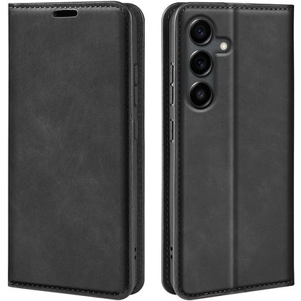 Mobigear Retro Slim Samsung Galaxy S25 FE Hülle Klapphülle Geldbörse - Schwarz