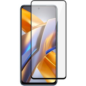 Mobigear Premium POCO M5s Panzerglas Gehärtetes Glas Displayschutz - Hüllenfreundlich - Schwarz