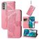 Mobigear Butterfly Motorola Moto G52 Hülle Klapphülle Geldbörse - Pink