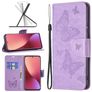 Mobigear Butterfly Xiaomi 12 Hülle Klapphülle Geldbörse - Lila