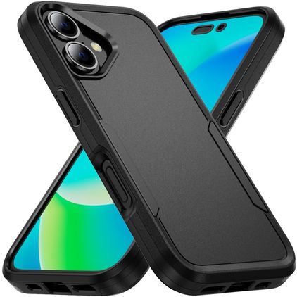 Mobigear Heavy Armor iPhone 16 Plus Hülle Hardcase Backcover Stoßfest - Schwarz