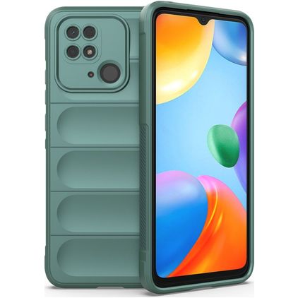 Mobigear Bumpy Xiaomi Redmi 10C Hülle Flexibles TPU Backcover - Grün
