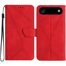 Mobigear Stitch iPhone Air Hülle Klapphülle Geldbörse - Rot