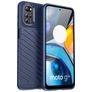 Mobigear Groove Motorola Moto E32s Hülle Flexibles TPU Backcover - Blau