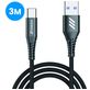 Mobigear Nylon USB-A auf USB-C Kabel 3 Meter - Schwarz