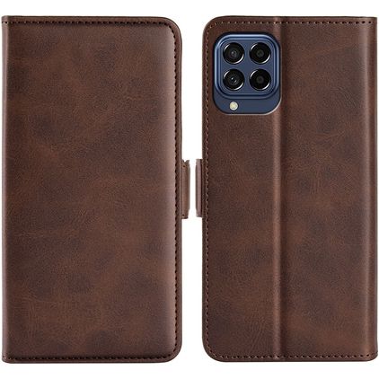 Mobigear Slim Magnet Samsung Galaxy M53 Hülle Klapphülle Geldbörse - Braun