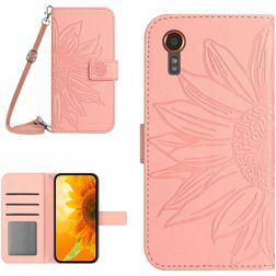 Mobigear Sunflower Samsung Galaxy Xcover 7 Hülle Klapphülle Geldbörse - Pink