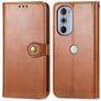 Mobigear Snap Button Motorola Edge 30 Pro Hülle Klapphülle Geldbörse - Braun