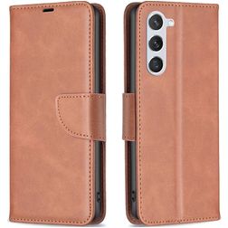 Mobigear Excellent Samsung Galaxy S23 Hülle Klapphülle Geldbörse - Braun