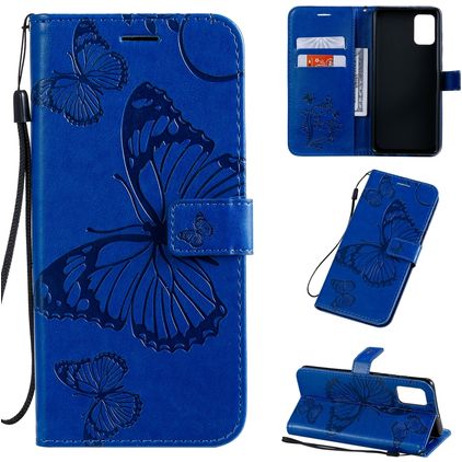 Mobigear Butterfly Samsung Galaxy A71 Klapphülle Portemonnaie - Blau