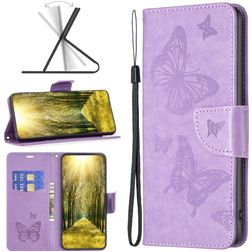 Mobigear Butterfly Xiaomi Redmi Note 11E Hülle Klapphülle Geldbörse - Lila
