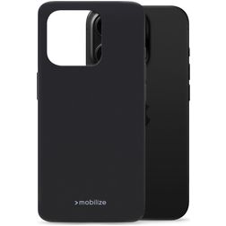 Mobilize Rubber Gelly iPhone 16 Pro Hülle Flexibles TPU Backcover - Schwarz
