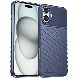 Mobigear Groove iPhone 16 Plus Hülle Flexibles TPU Backcover - Blau