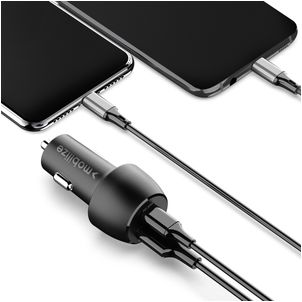 Mobilize Dual USB / USB-C Auto Ladegerät Power Delivery 48W - Schwarz
