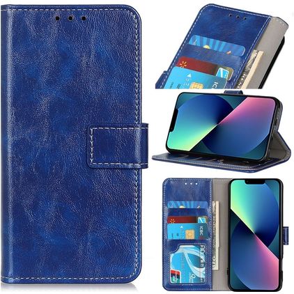 Mobigear Basic iPhone 14 Hülle Klapphülle Geldbörse - Blau