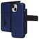 Mobiparts iPhone 15 MagSafe Hülle Echtes Leder Abnehmbare 2in1 Klapphülle Geldbörse - Blau