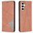 Mobigear Rhombus Slim Samsung Galaxy S24 FE Hülle Klapphülle - Braun