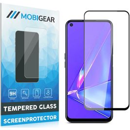 Mobigear Premium OPPO A92 Panzerglas Gehärtetes Glas Displayschutz - Hüllenfreundlich - Schwarz