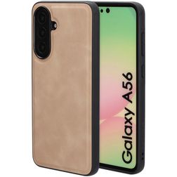 Mobiparts Classic Samsung Galaxy A56 MagSafe TPU / Kunstleder Backcover - Moonstone Beige