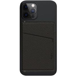 Nudient Magnet Thin Echtleder Kartenetui - 3 Karten - MagSafe Kompatibel - Ink Black