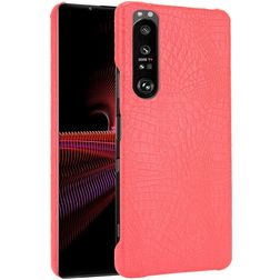 Mobigear Croco Sony Xperia 1 III Hülle Hardcase Backcover - Rot