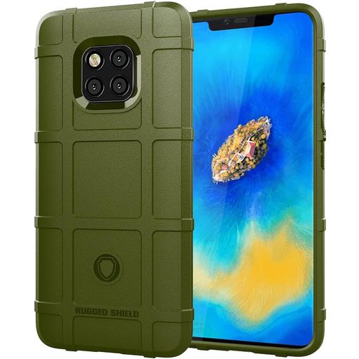 Mobigear Rugged Shield Huawei Mate 20 Pro Hülle Flexibles TPU Backcover Stoßfest - Grün