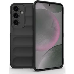 Mobigear Bumpy Samsung Galaxy S25 Plus Hülle Flexibles TPU Backcover - Schwarz