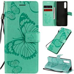 Mobigear Butterfly Sony Xperia 10 II Hülle Klapphülle Geldbörse - Türkis