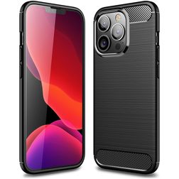Mobigear Brushed Slim iPhone 13 Pro Max Hülle Flexibles TPU Backcover - Schwarz
