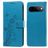 Mobigear Flowers Google Pixel 11 Pro XL Hülle Klapphülle Geldbörse - Blau